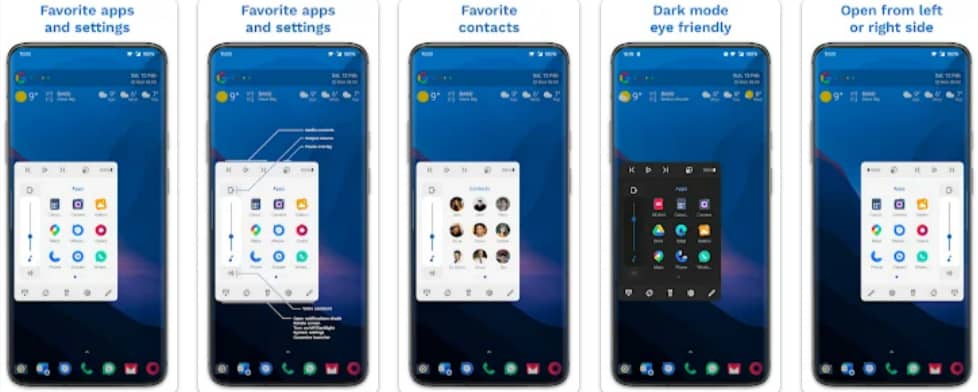 Android Edge Card Launcher With Side Panel